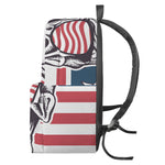 American Skull With Sunglasses Print Backpack