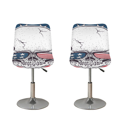 American Skull With Sunglasses Print Bar Stool Covers
