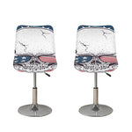 American Skull With Sunglasses Print Bar Stool Covers