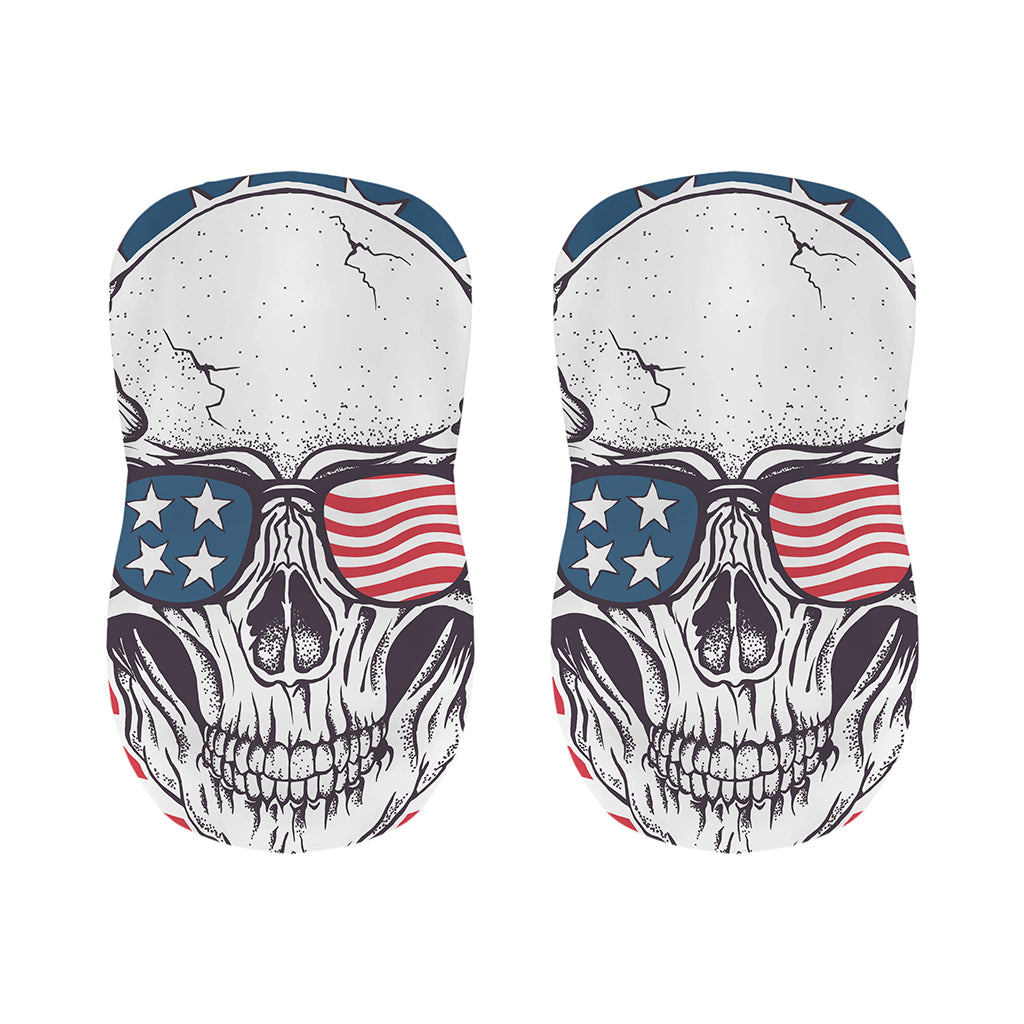 American Skull With Sunglasses Print Bar Stool Covers