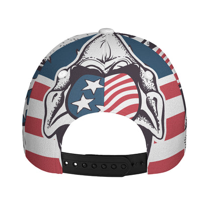 American Skull With Sunglasses Print Baseball Cap