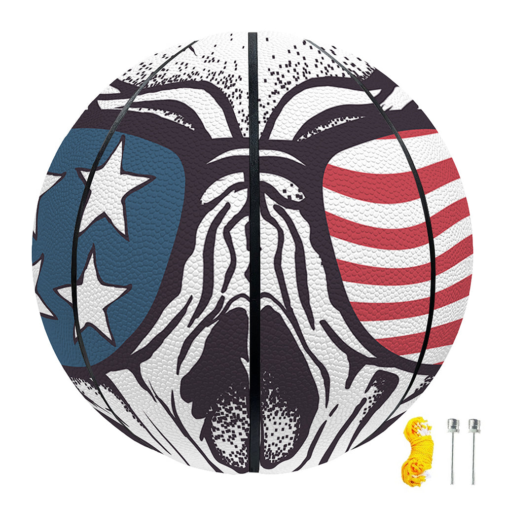 American Skull With Sunglasses Print Basketball