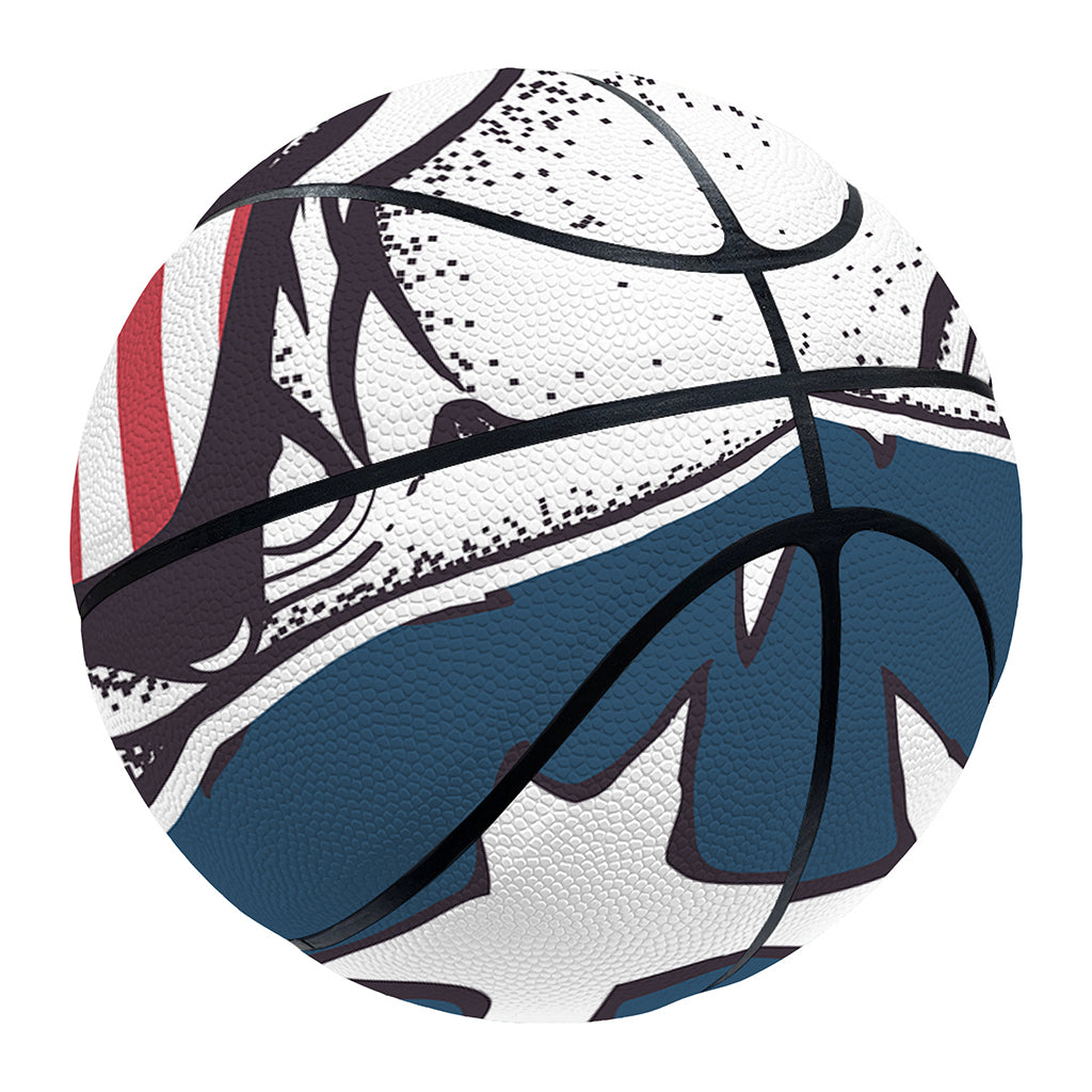 American Skull With Sunglasses Print Basketball