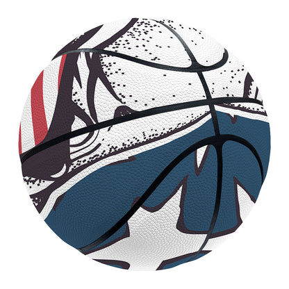 American Skull With Sunglasses Print Basketball