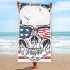 American Skull With Sunglasses Print Beach Towel