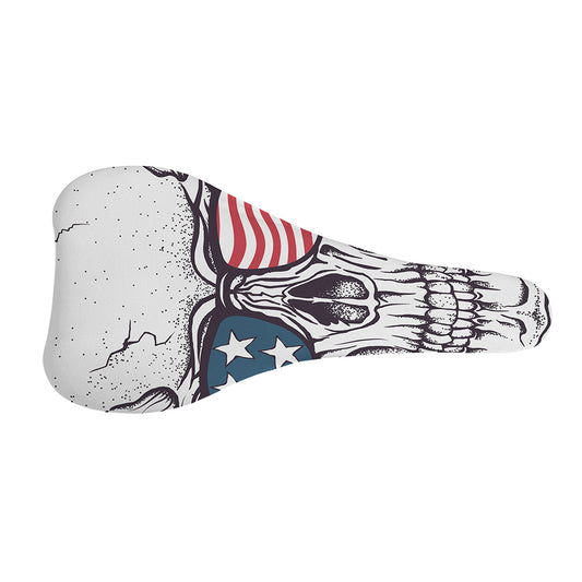 American Skull With Sunglasses Print Bicycle Seat Cover