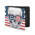 American Skull With Sunglasses Print Bifold Wallet