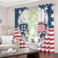 American Skull With Sunglasses Print Dimout Grommet Curtains