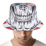 American Skull With Sunglasses Print Bucket Hat