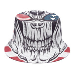 American Skull With Sunglasses Print Bucket Hat