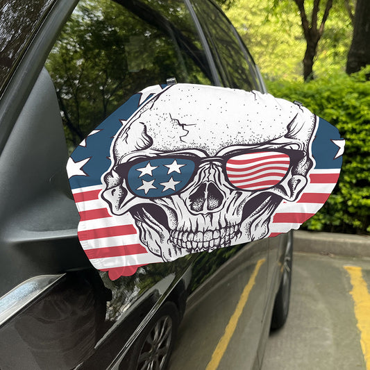American Skull With Sunglasses Print Car Side Mirror Covers