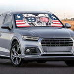 American Skull With Sunglasses Print Car Windshield Sun Shade