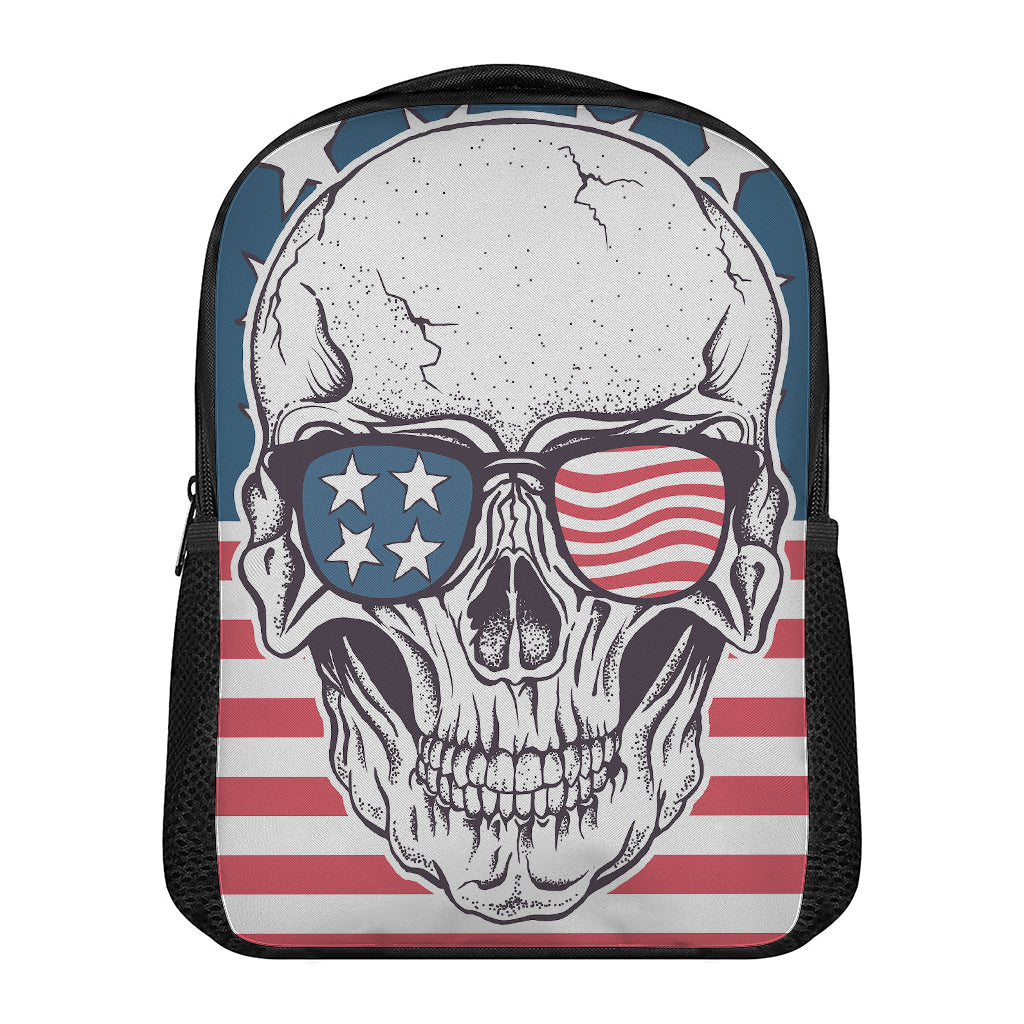 American Skull With Sunglasses Print Casual Backpack