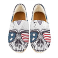 American Skull With Sunglasses Print Casual Shoes