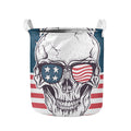 American Skull With Sunglasses Print Collapsible Laundry Basket