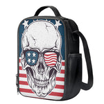 American Skull With Sunglasses Print Crossbody Lunch Bag