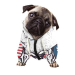 American Skull With Sunglasses Print Dog Zip Up Hoodie