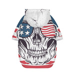 American Skull With Sunglasses Print Dog Zip Up Hoodie