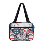 American Skull With Sunglasses Print Double Strap Bible Bag