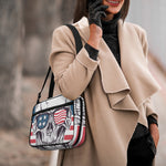 American Skull With Sunglasses Print Double Strap Bible Bag