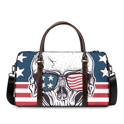 American Skull With Sunglasses Print Duffle Bag