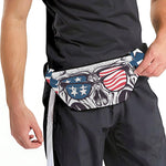 American Skull With Sunglasses Print Fanny Pack