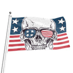 American Skull With Sunglasses Print Flag