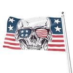 American Skull With Sunglasses Print Flag
