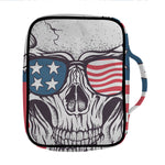 American Skull With Sunglasses Print Front Pocket Bible Bag