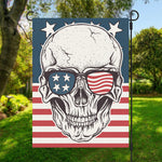 American Skull With Sunglasses Print Garden Flag