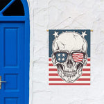 American Skull With Sunglasses Print Garden Flag