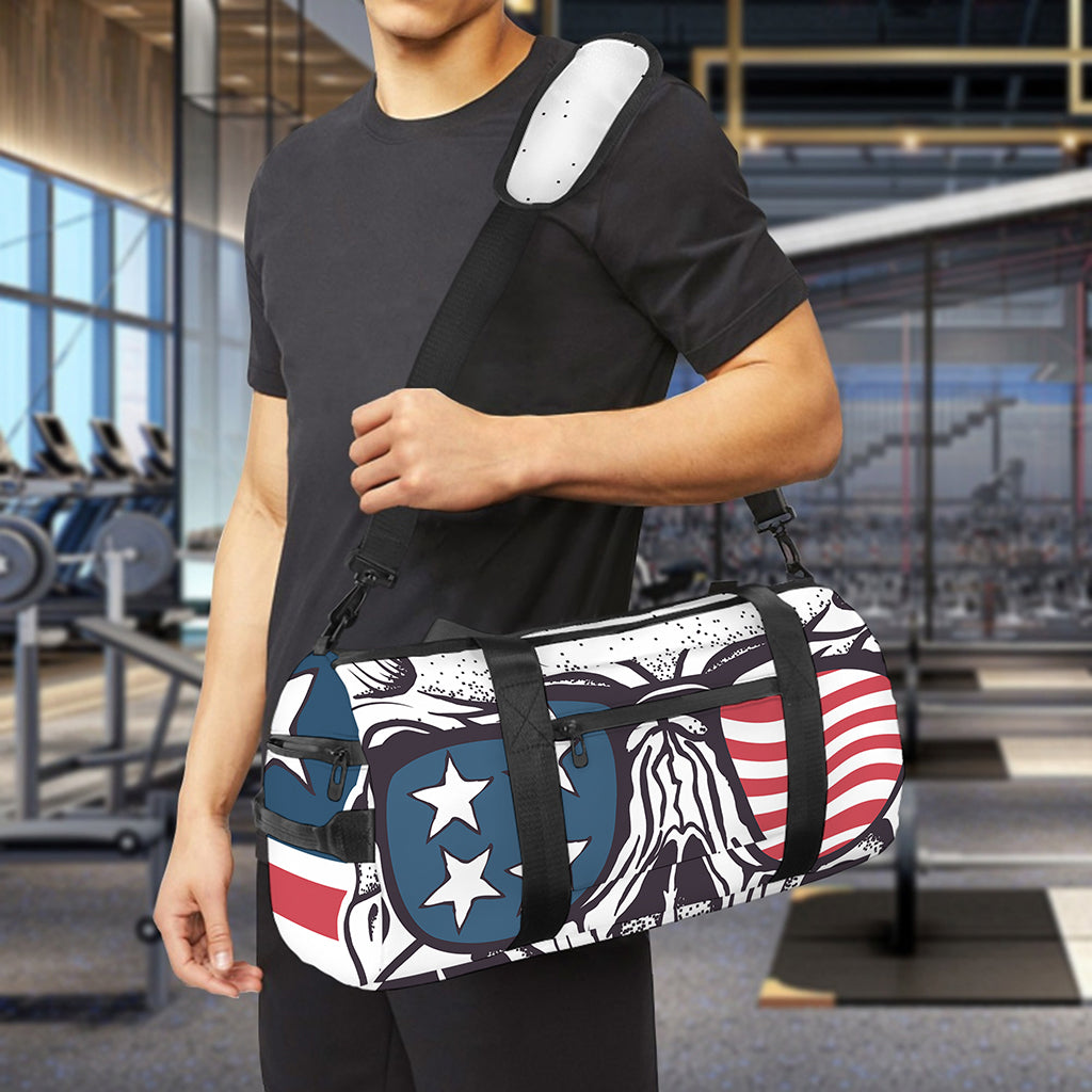 American Skull With Sunglasses Print Gym Bag
