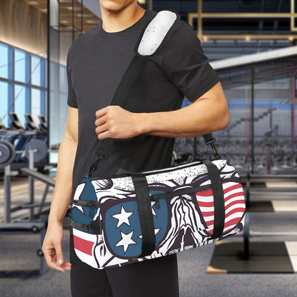 American Skull With Sunglasses Print Gym Bag