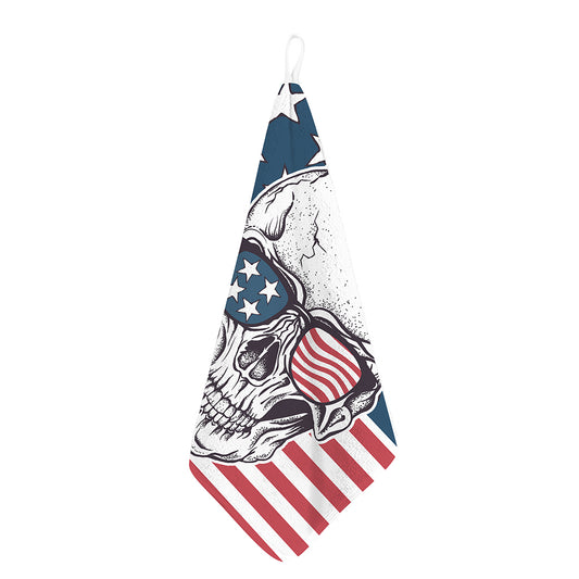 American Skull With Sunglasses Print Hand Towel
