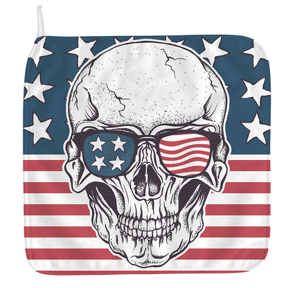 American Skull With Sunglasses Print Hand Towel