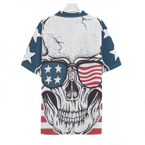 American Skull With Sunglasses Print Hawaiian Shirt