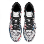 American Skull With Sunglasses Print High Top Leather Sneakers