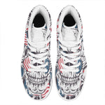 American Skull With Sunglasses Print High Top Leather Sneakers