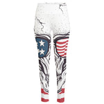 American Skull With Sunglasses Print High-Waisted Pocket Leggings