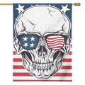American Skull With Sunglasses Print House Flag