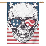 American Skull With Sunglasses Print House Flag
