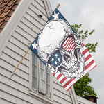 American Skull With Sunglasses Print House Flag