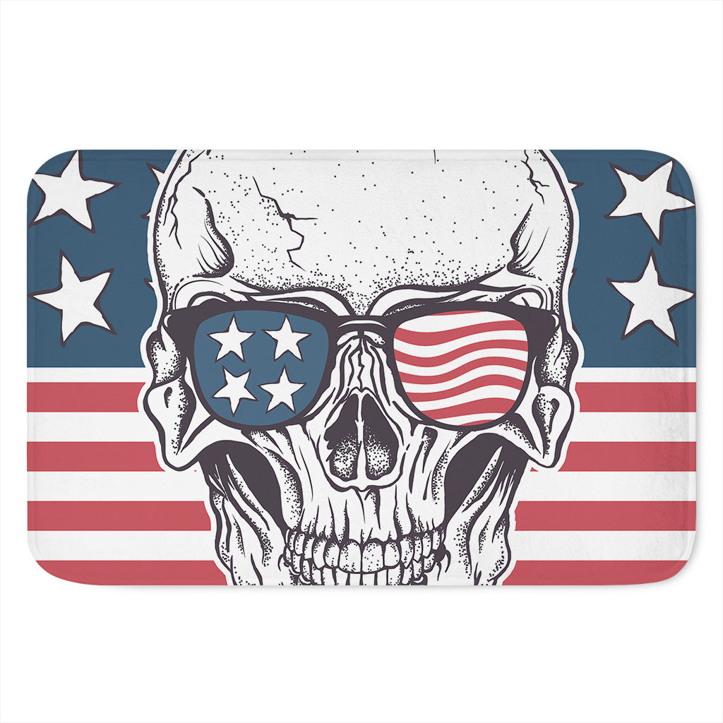 American Skull With Sunglasses Print Indoor Door Mat