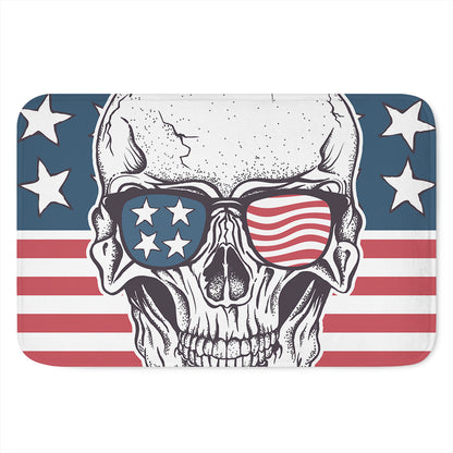 American Skull With Sunglasses Print Indoor Door Mat