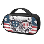 American Skull With Sunglasses Print Insulin Cooler Travel Case