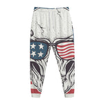 American Skull With Sunglasses Print Jogger Pants