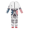 American Skull With Sunglasses Print Jumpsuit