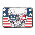 American Skull With Sunglasses Print Kitchen Mat