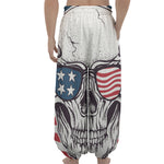 American Skull With Sunglasses Print Lantern Pants