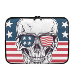 American Skull With Sunglasses Print Laptop Sleeve